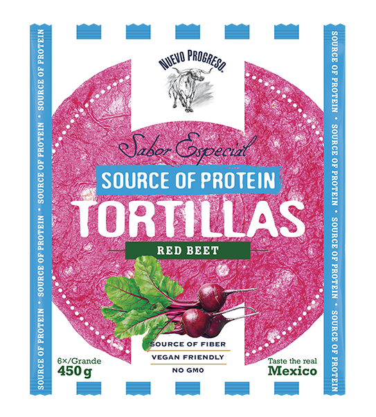 Red beet tortillas 25 cm